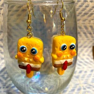 SpongeBob fishhook earrings
